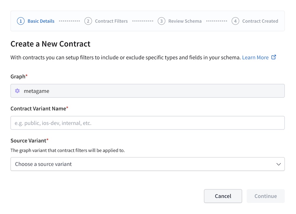 Create contract dialog