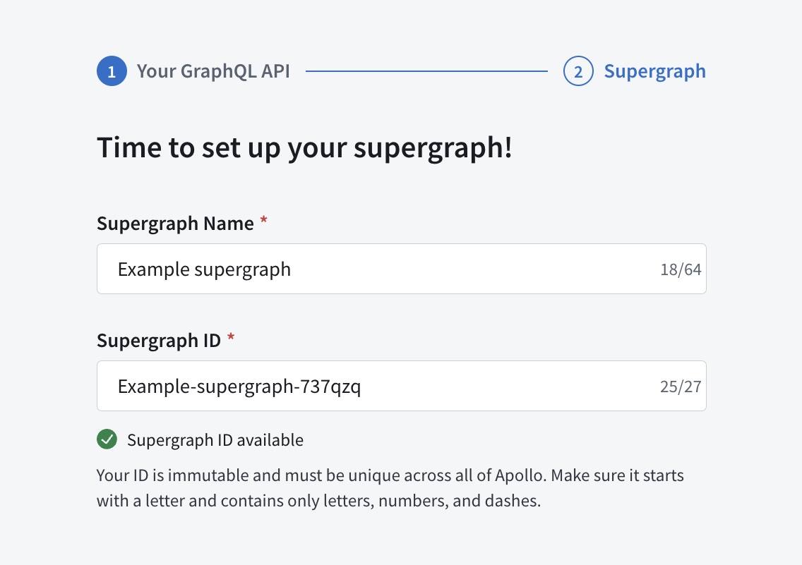 Setting a name and ID for a new supergraph