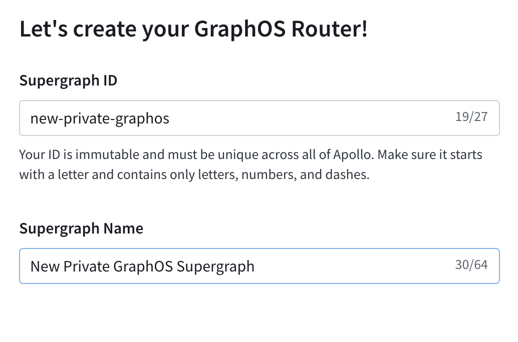 Configuring a private supergraph